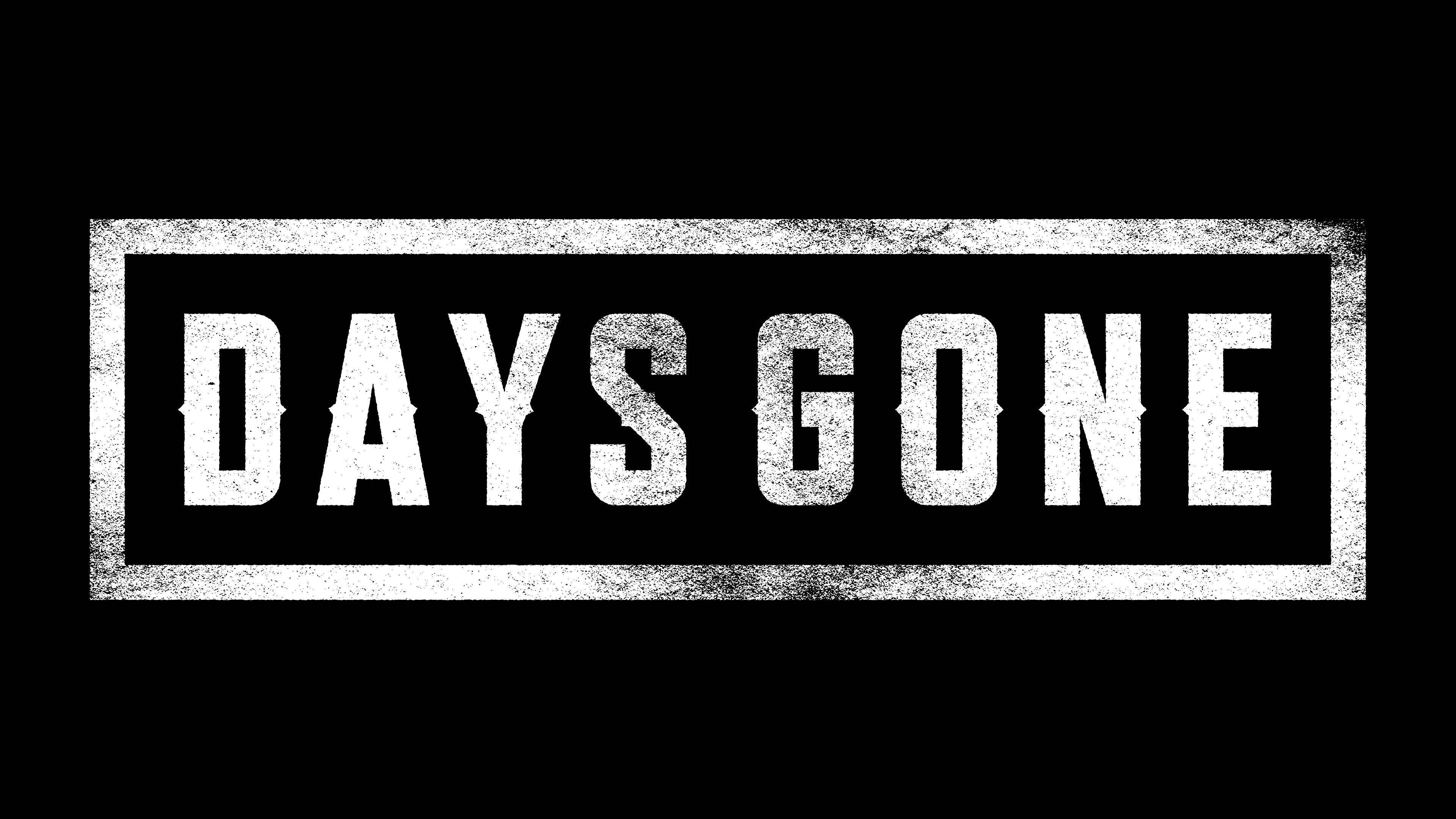 Days Gone, black, white distressed text, 4K Desktop Wallpaper