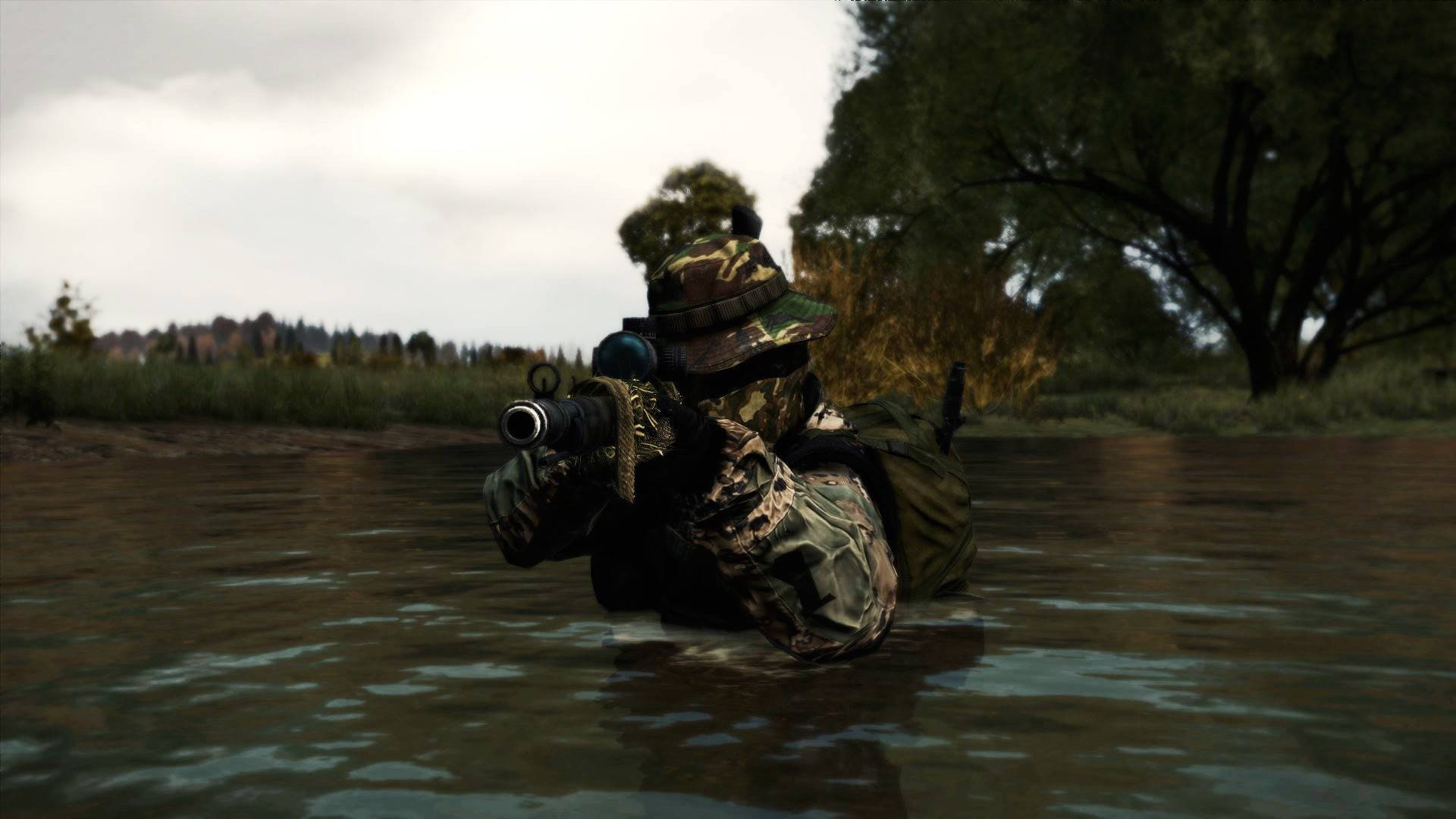 survivor, camouflage gear, rifle with scope, Full HD Desktop Wallpaper