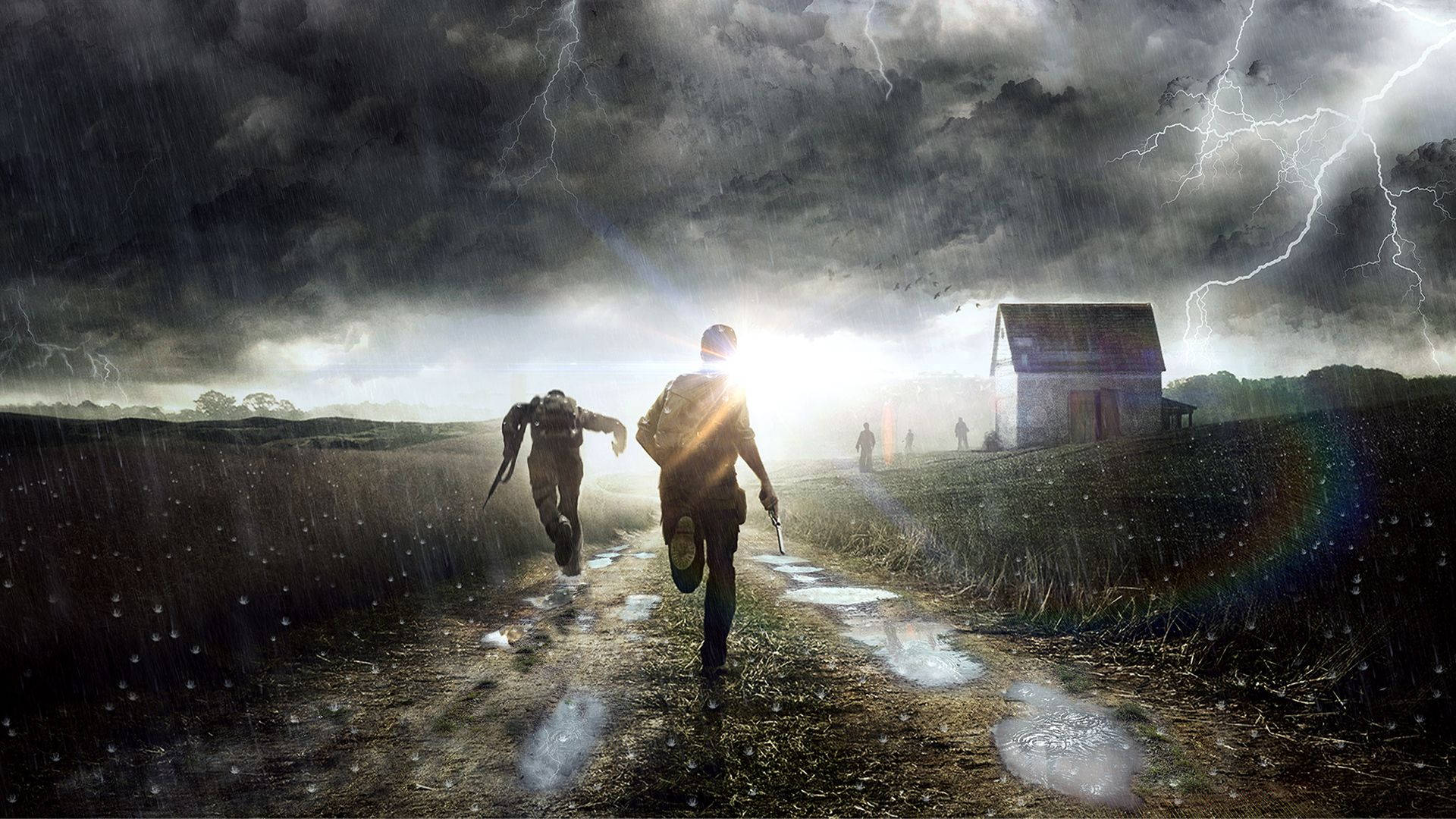 DayZ, Thunderstorm, rain-soaked field, Full HD Desktop Wallpaper