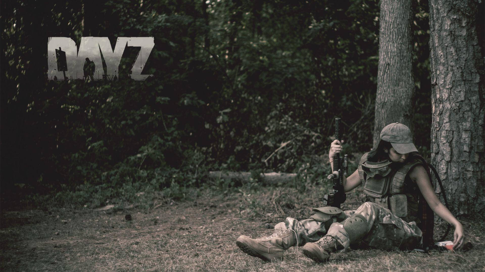 DayZ, camouflage, tree, Full HD Desktop Wallpaper