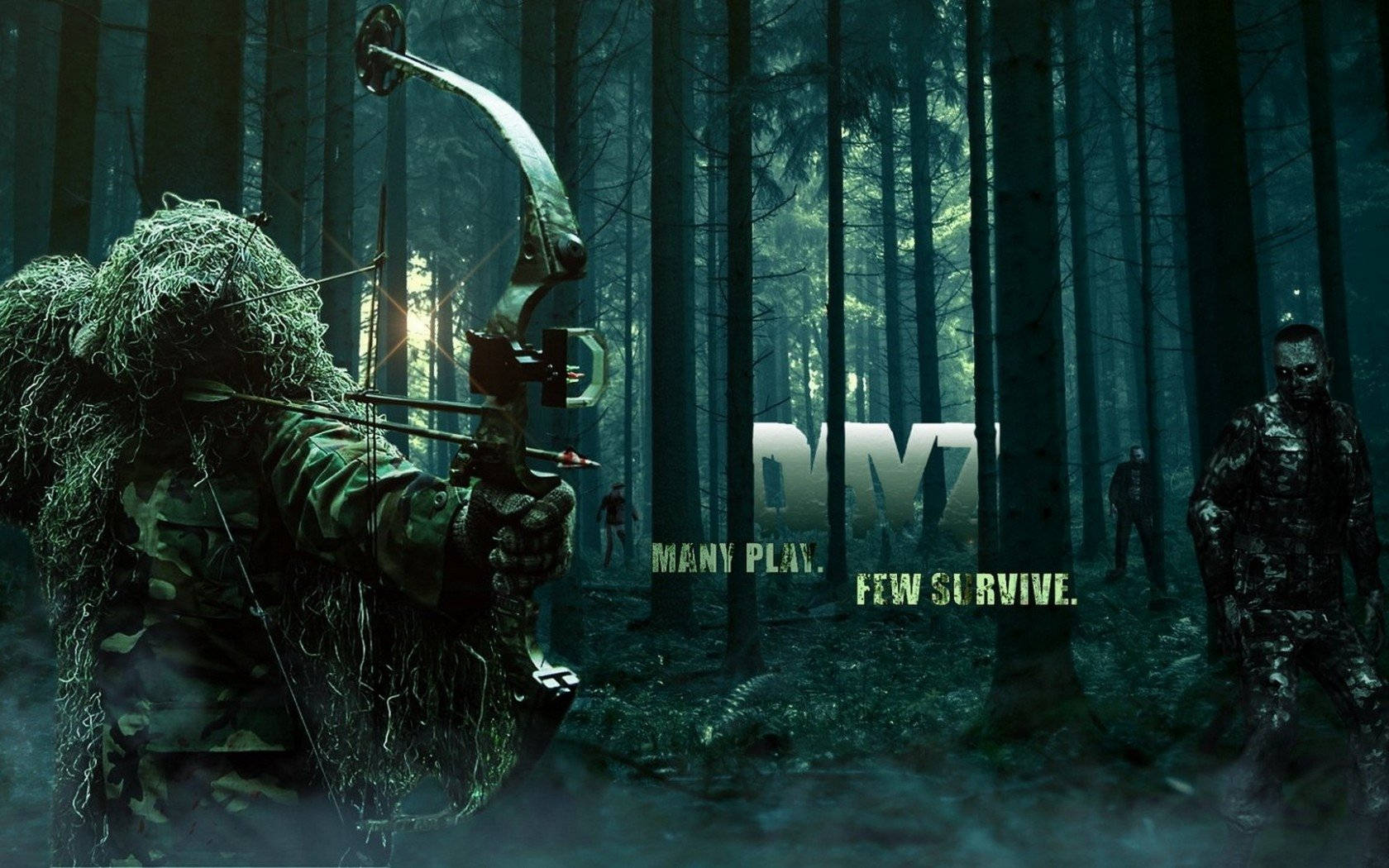 DayZ, ghillie suit, compound bow, HD Desktop Wallpaper
