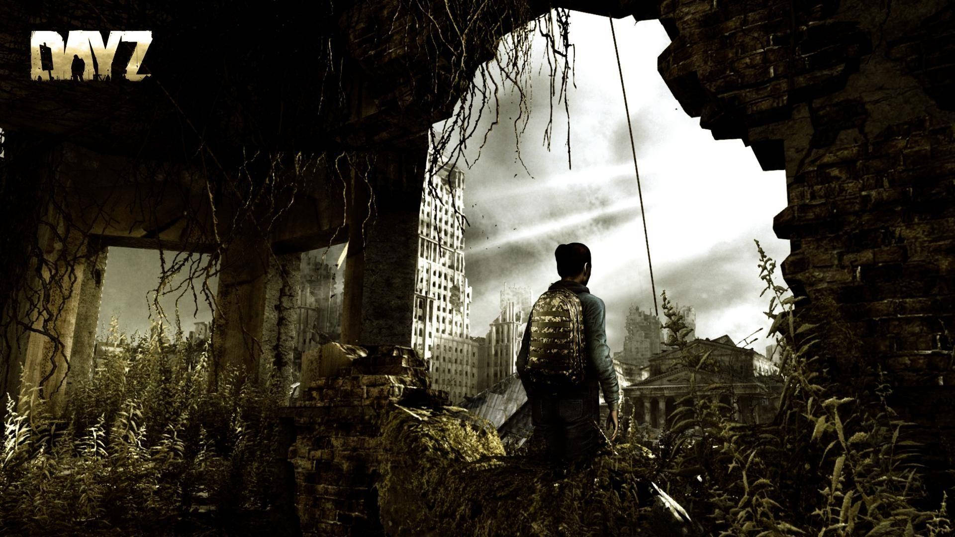 DayZ, abandoned building, broken archway, Full HD Desktop Wallpaper