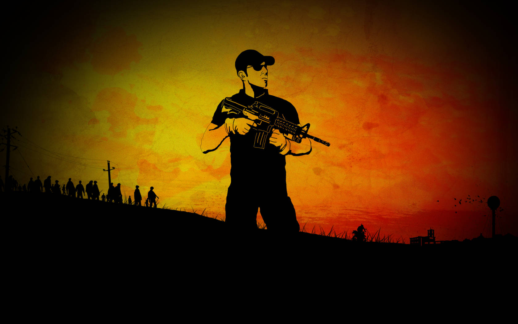DayZ, silhouette, soldier, HD Desktop Wallpaper