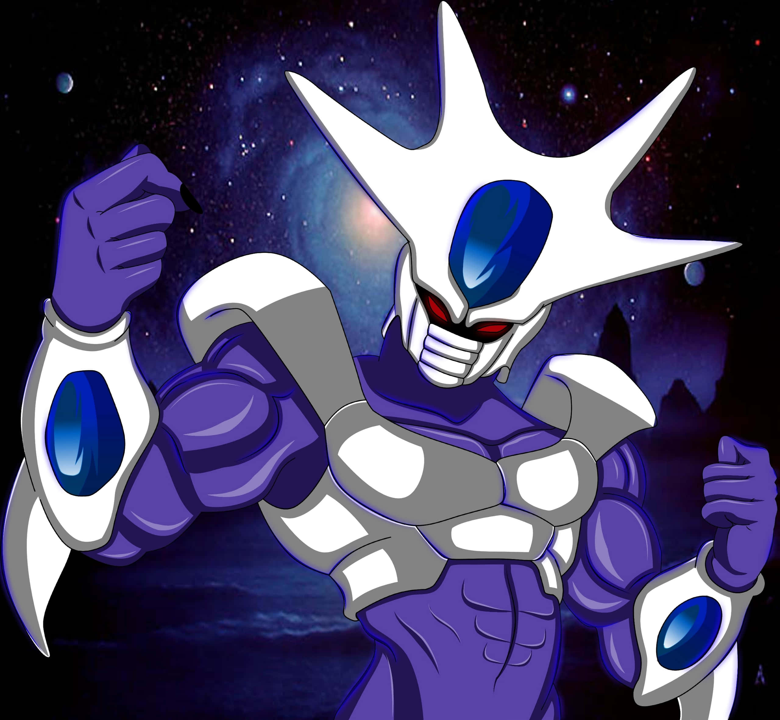 Dbz Movies, purple armor, white spikes, 2K Desktop Wallpaper