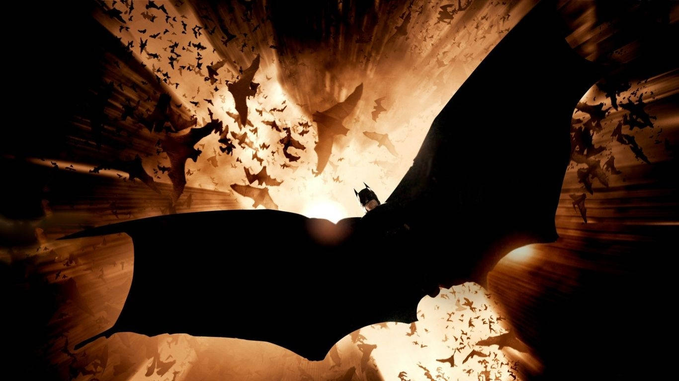 Batman, bat-shaped cave, glowing bats, HD Desktop Wallpaper
