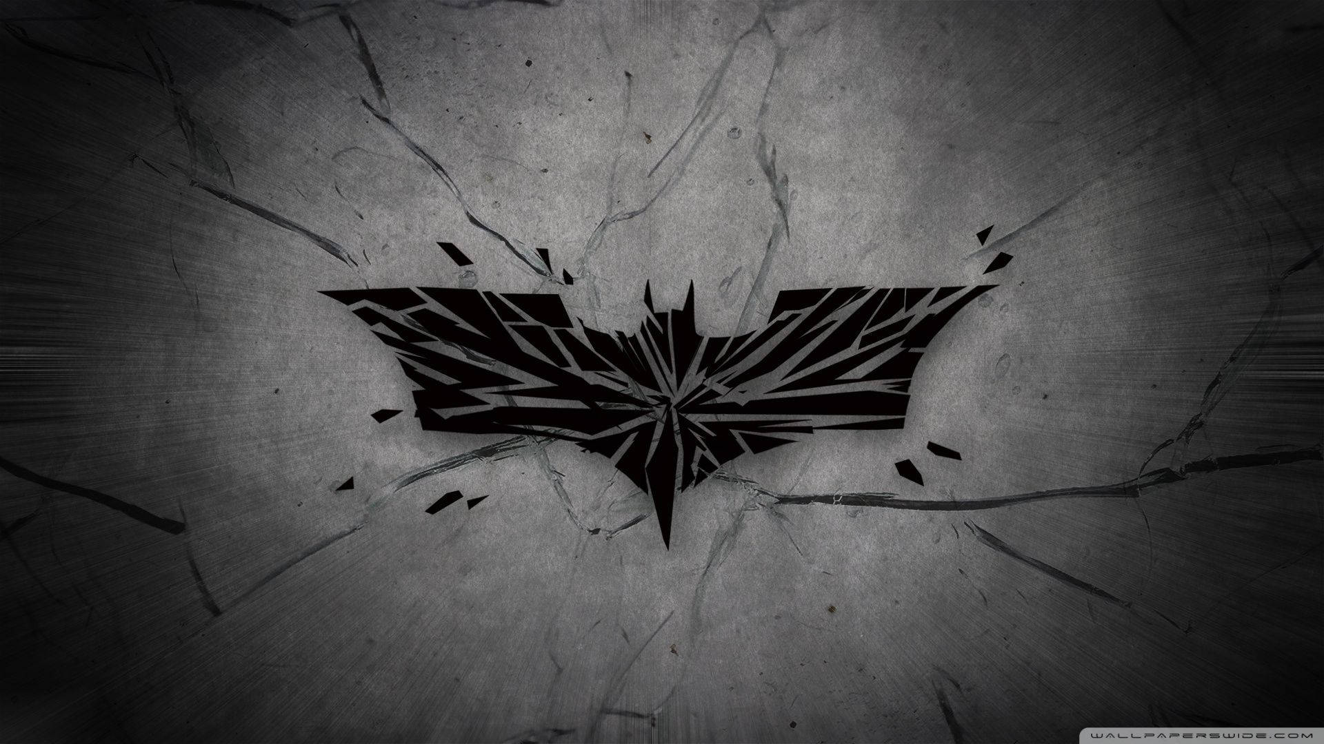 cracked batman logo, bat symbol, weathered concrete wall, Full HD Desktop Wallpaper