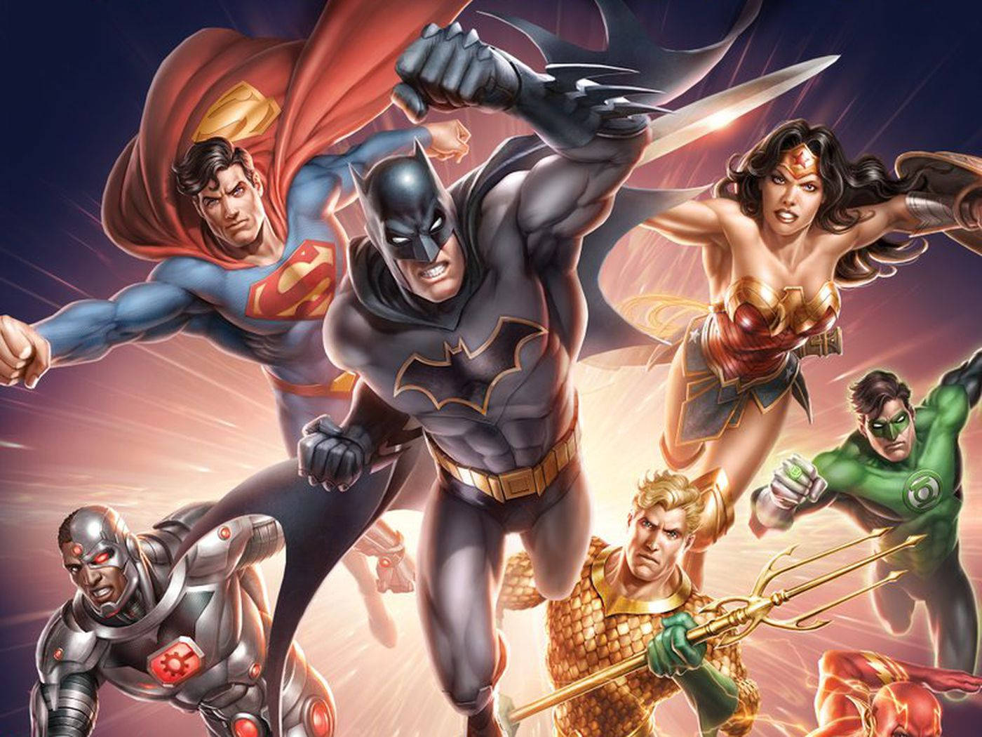 DC Universe Online, superhero team, glowing energy, HD Desktop Wallpaper