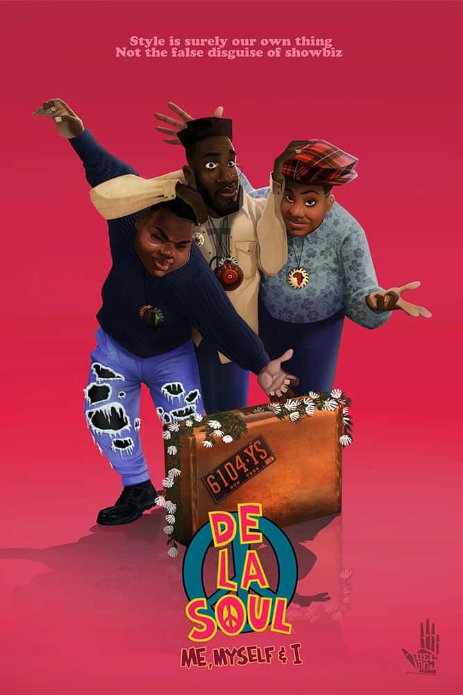 De La Soul, floral suitcase, vibrant attire, SD Phone Wallpaper