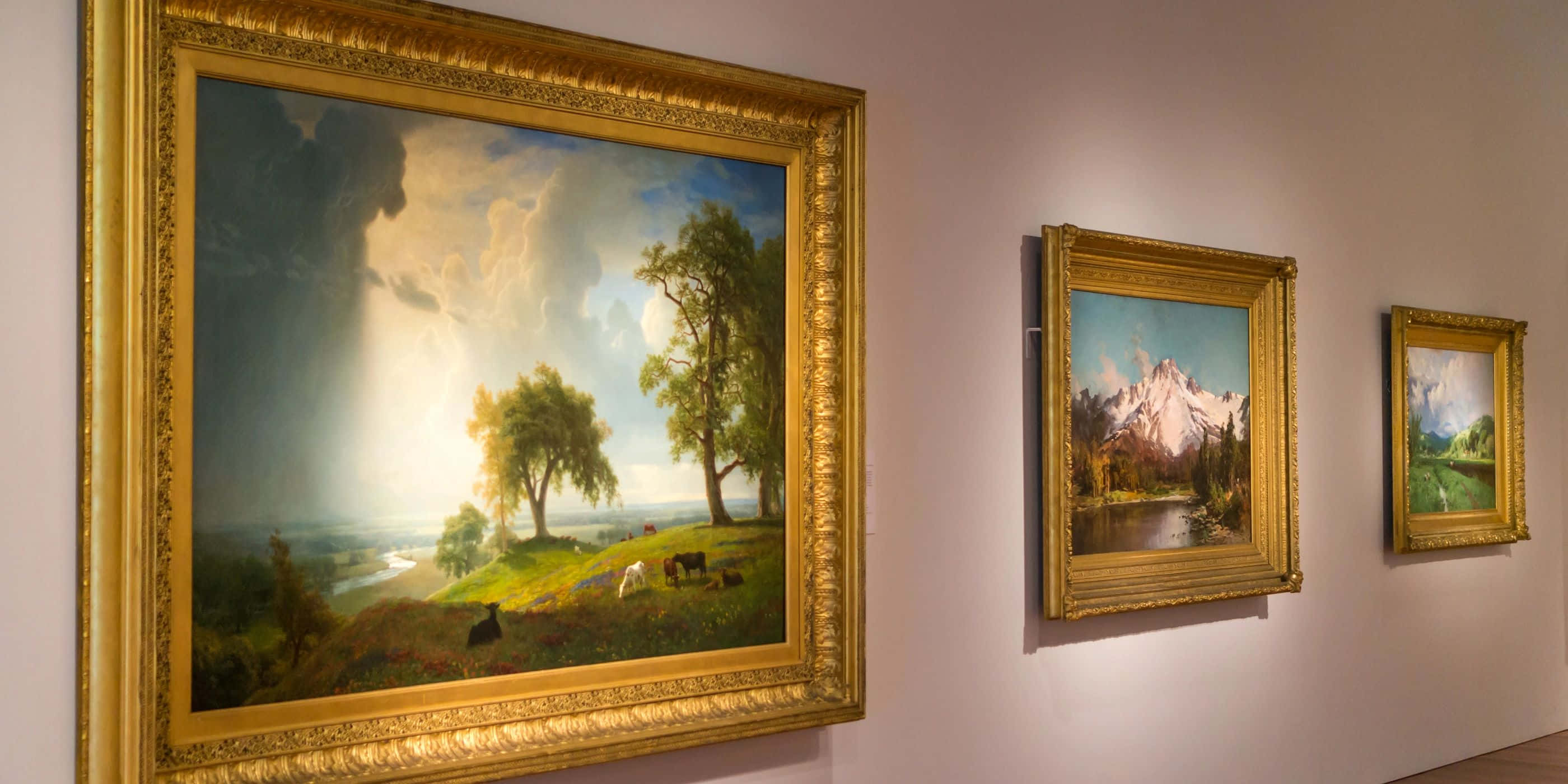 De Young Museum, landscape paintings, gold-framed, 2K Desktop Wallpaper