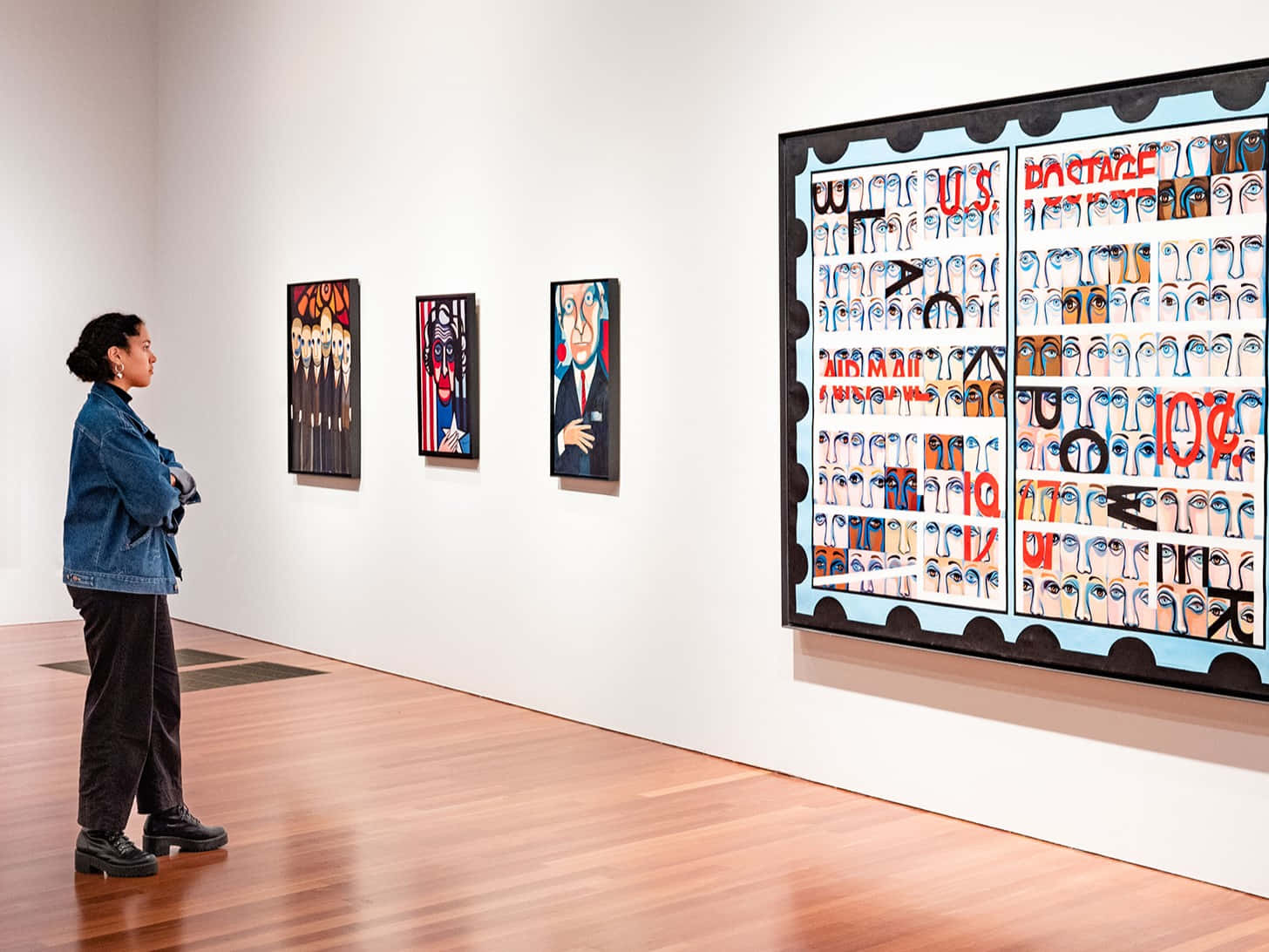 De Young Fine Arts Museum, denim jacket, modern gallery, HD Desktop Wallpaper