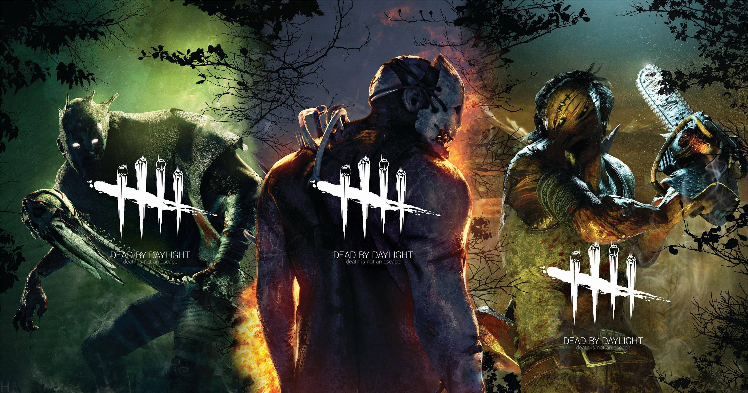 Dead By Daylight, killers, dark forest, 2K Desktop Wallpaper