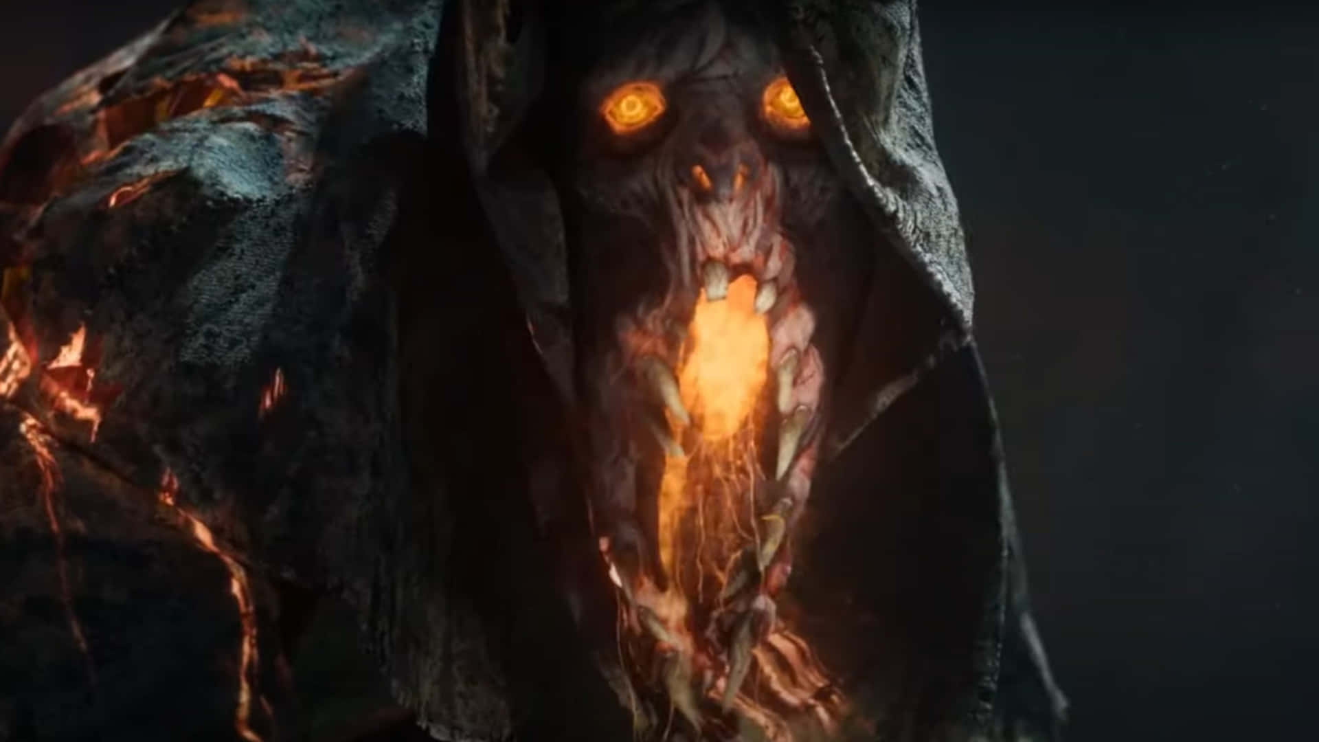 Dead By Daylight, hooded demon, glowing orange eyes, Full HD Desktop Wallpaper