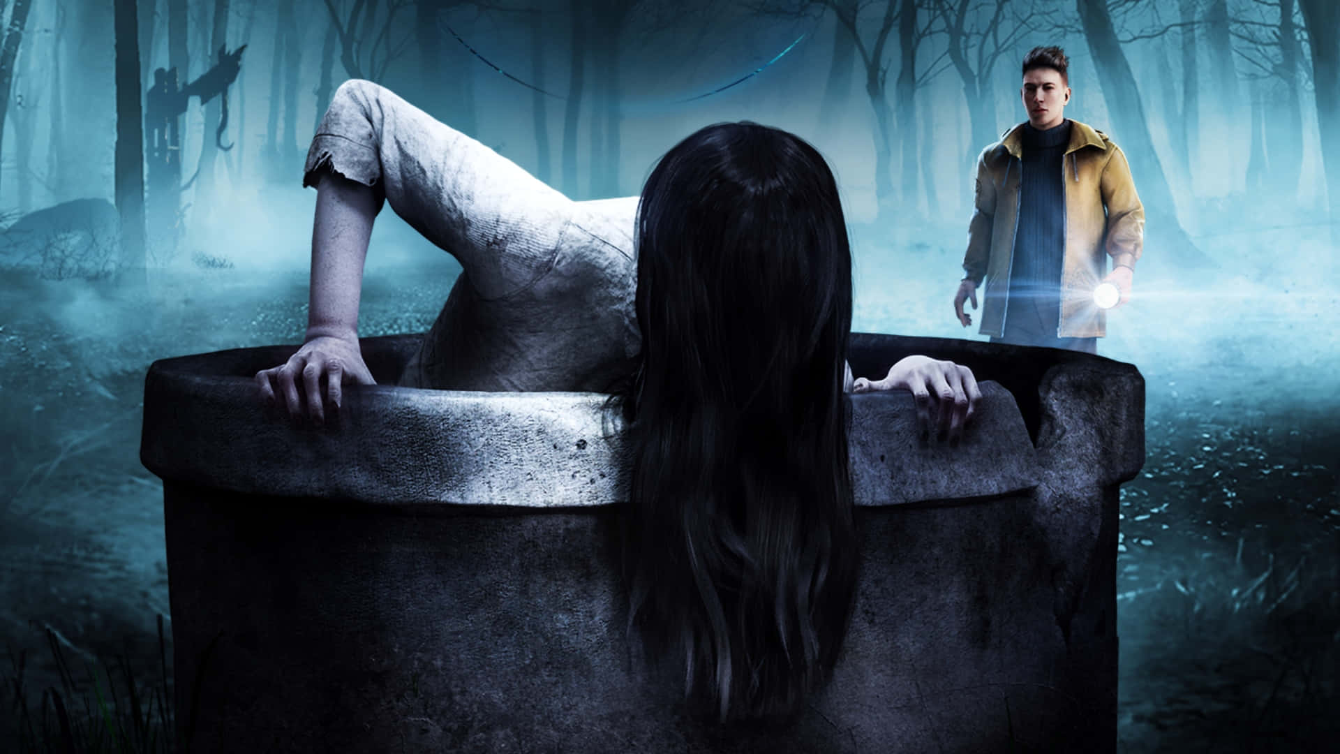 Dead By Daylight, ghostly figure, long black hair, Full HD Desktop Wallpaper