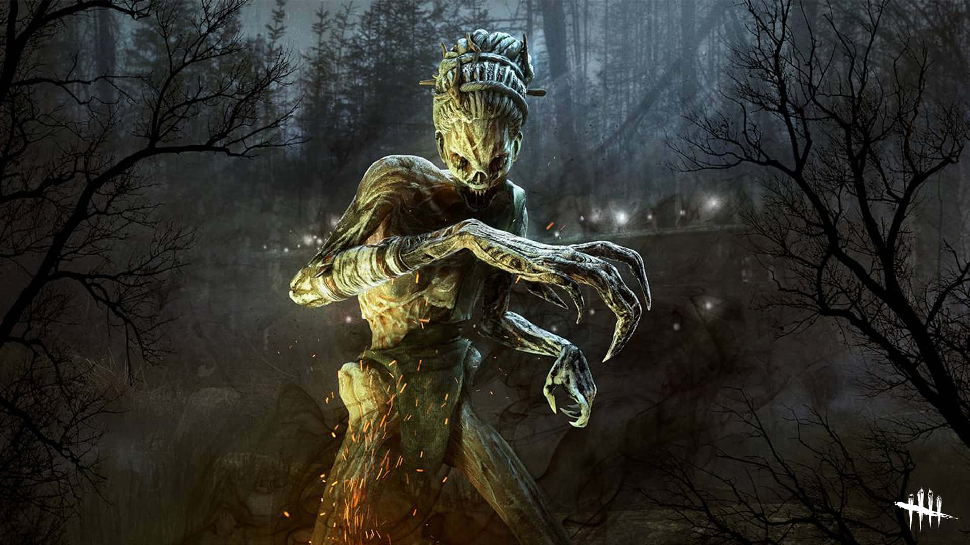 Dead By Daylight, skeletal creature, glowing eyes, Full HD Desktop Wallpaper