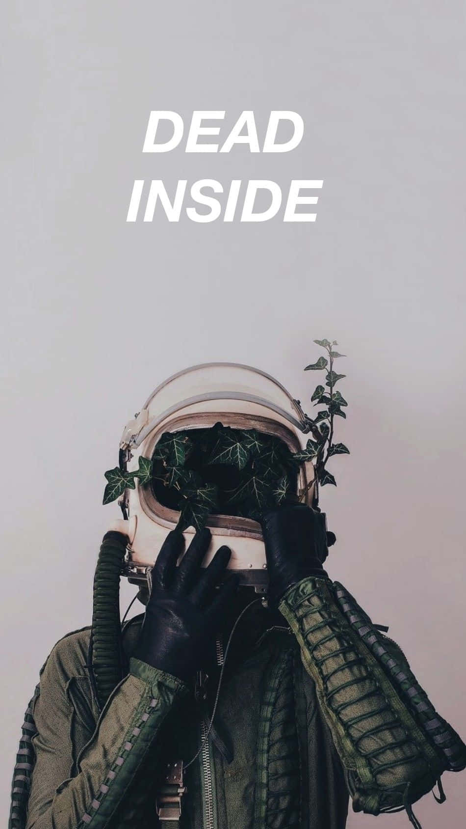 Dead Inside, vintage astronaut suit, ivy growing through the helmet, HD Phone Wallpaper