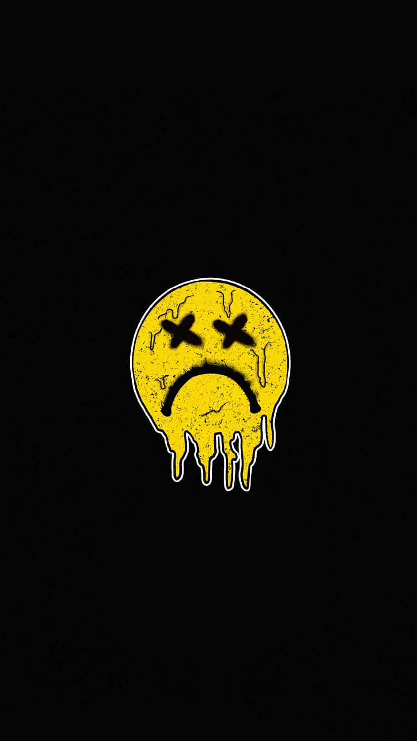 Dead Inside, yellow sad face emoji, X eyes, HD Phone Wallpaper