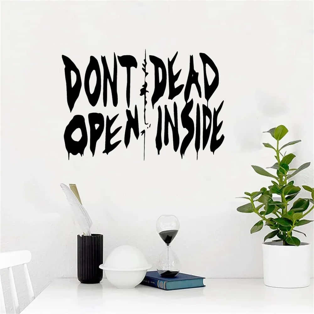 Dead Inside, black graffiti-style decal, dripping effect, SD Desktop Wallpaper