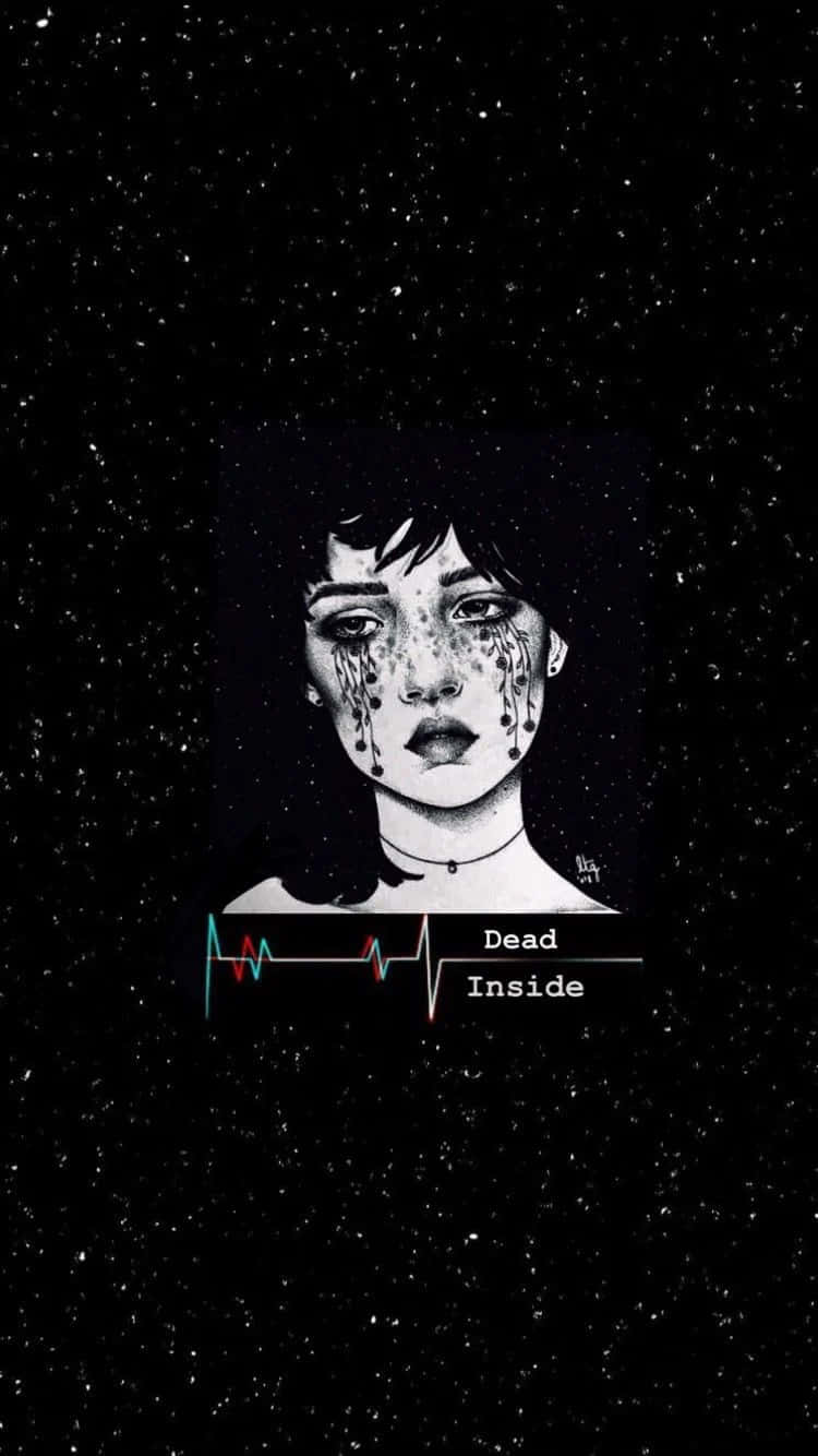 Dead Inside, black and white, woman, HD Phone Wallpaper