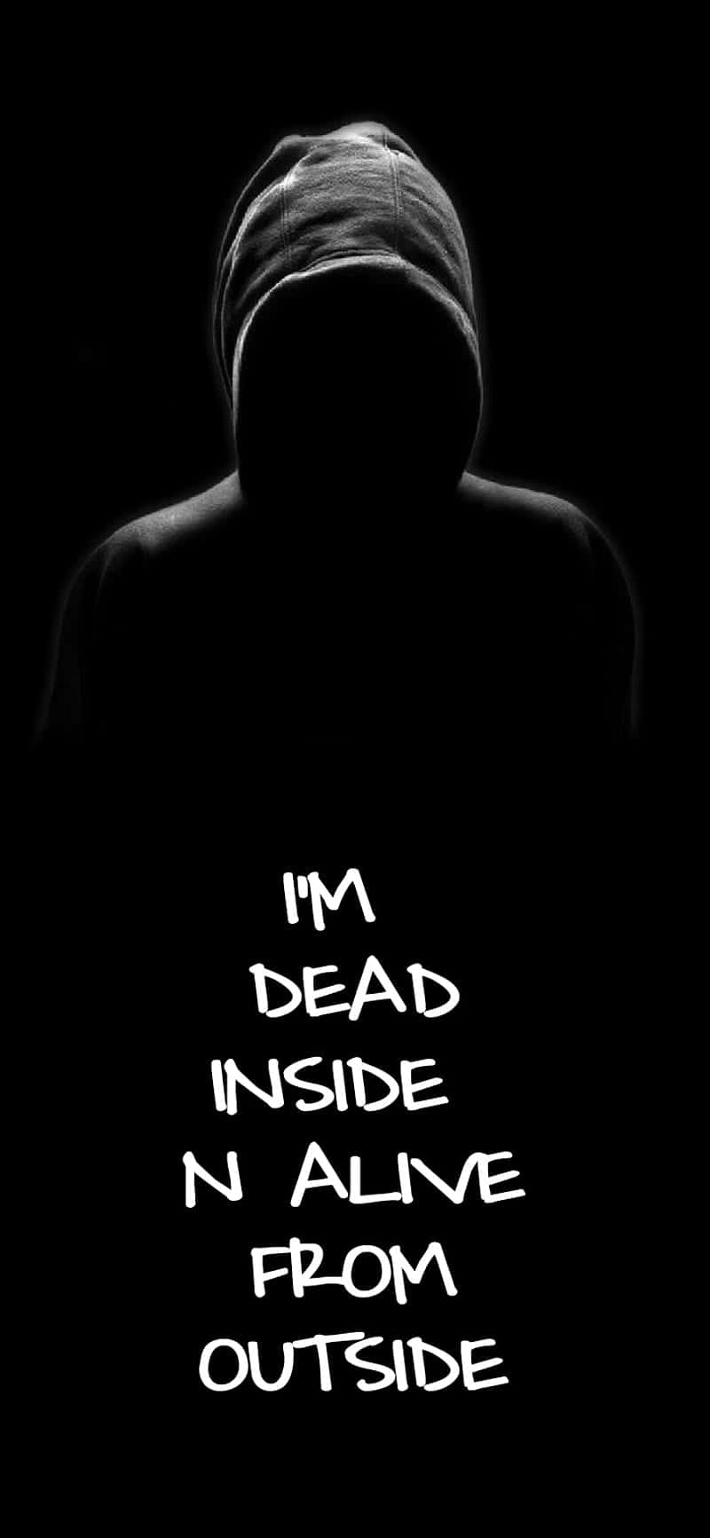 Dead Inside, hooded figure, black background, HD Phone Wallpaper