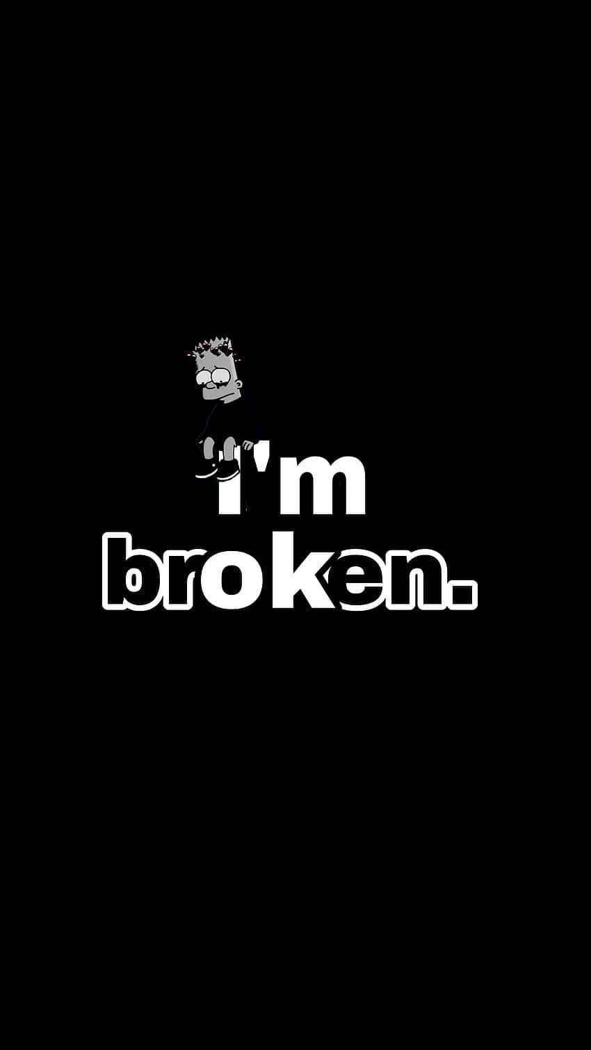 Dead Inside, I'm broken, cartoon character, HD Phone Wallpaper