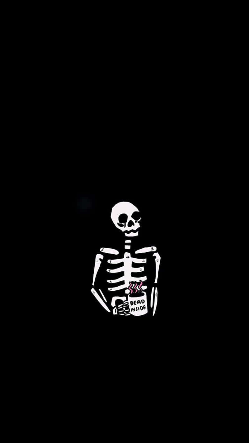 Dead Inside, skeleton, white, HD Phone Wallpaper