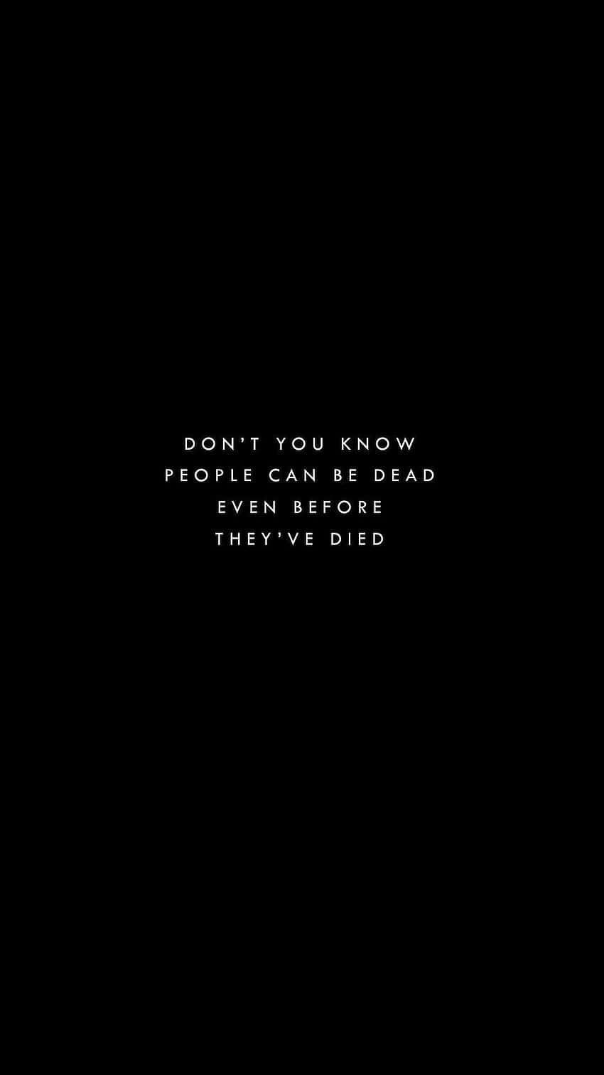 Dead Inside, white text, pure black background, HD Phone Wallpaper