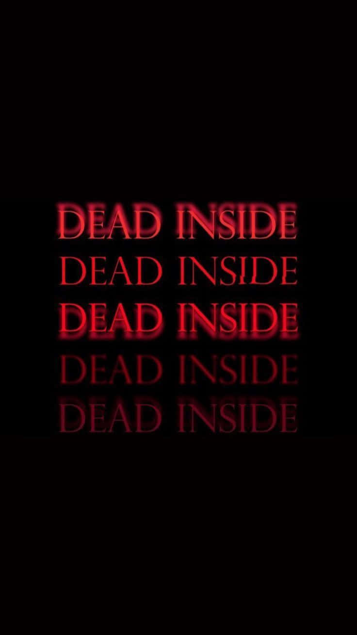 Dead Inside, red text, black background, HD Phone Wallpaper