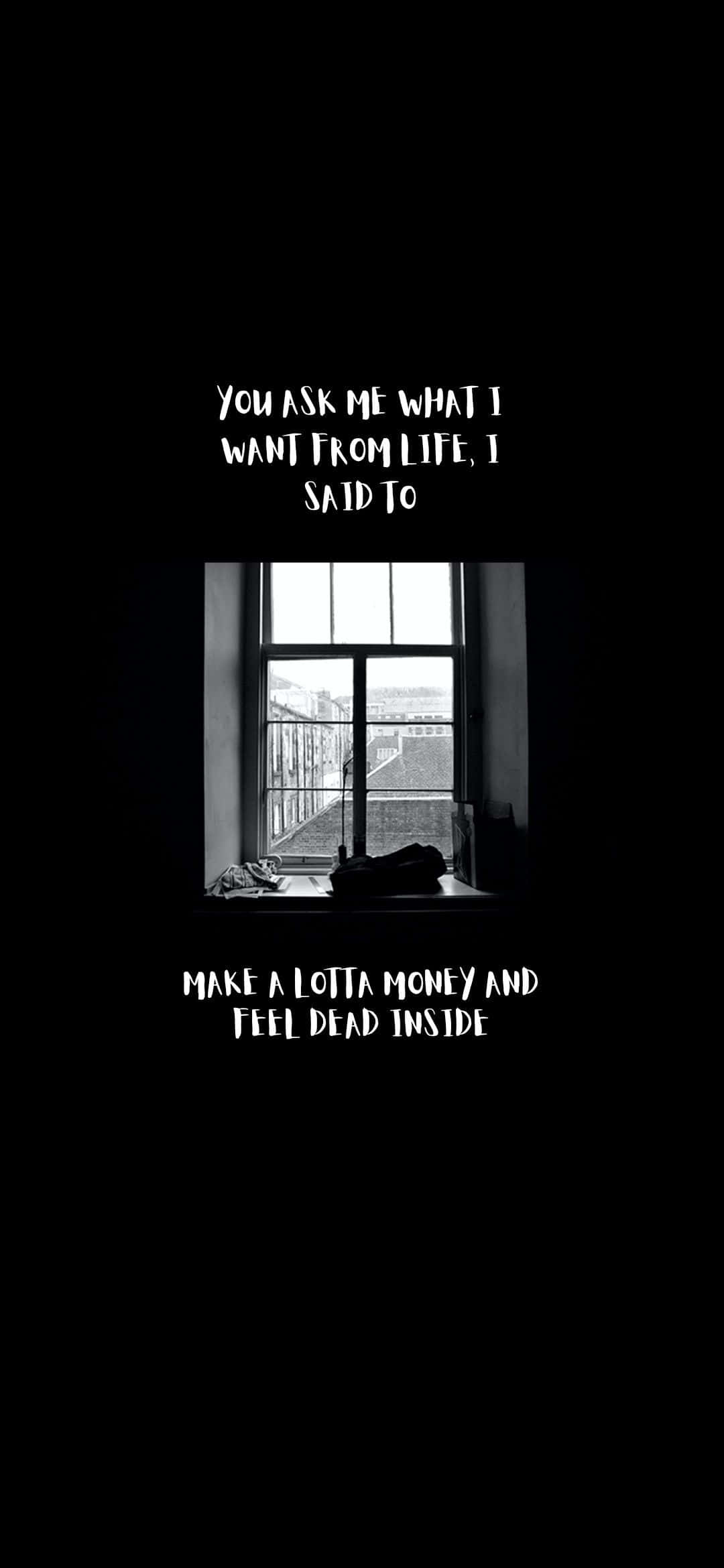 Dead Inside, black and white photo, window, Full HD Phone Wallpaper