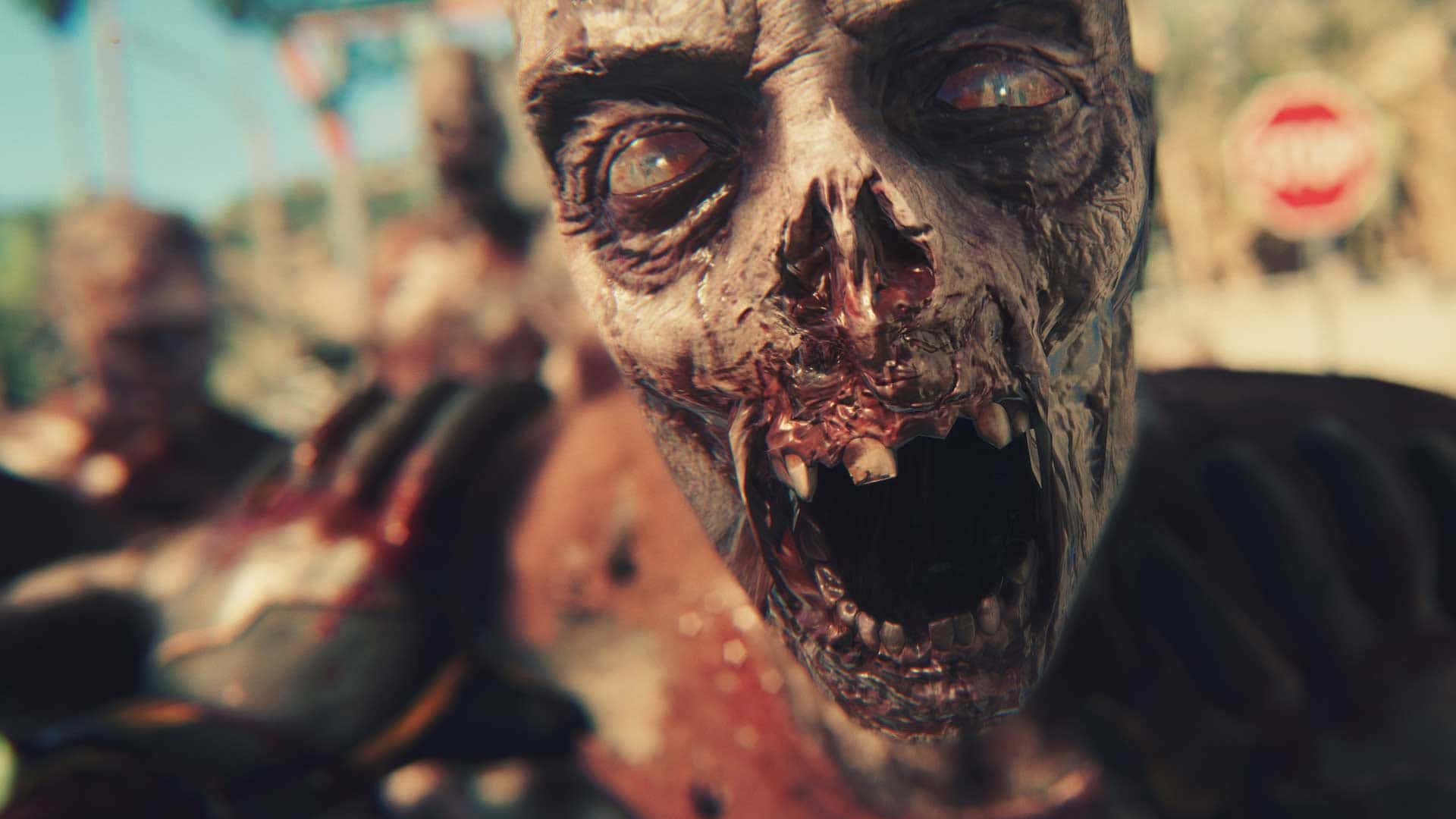 Dead Island 2, zombie, bloodied teeth, Full HD Desktop Wallpaper