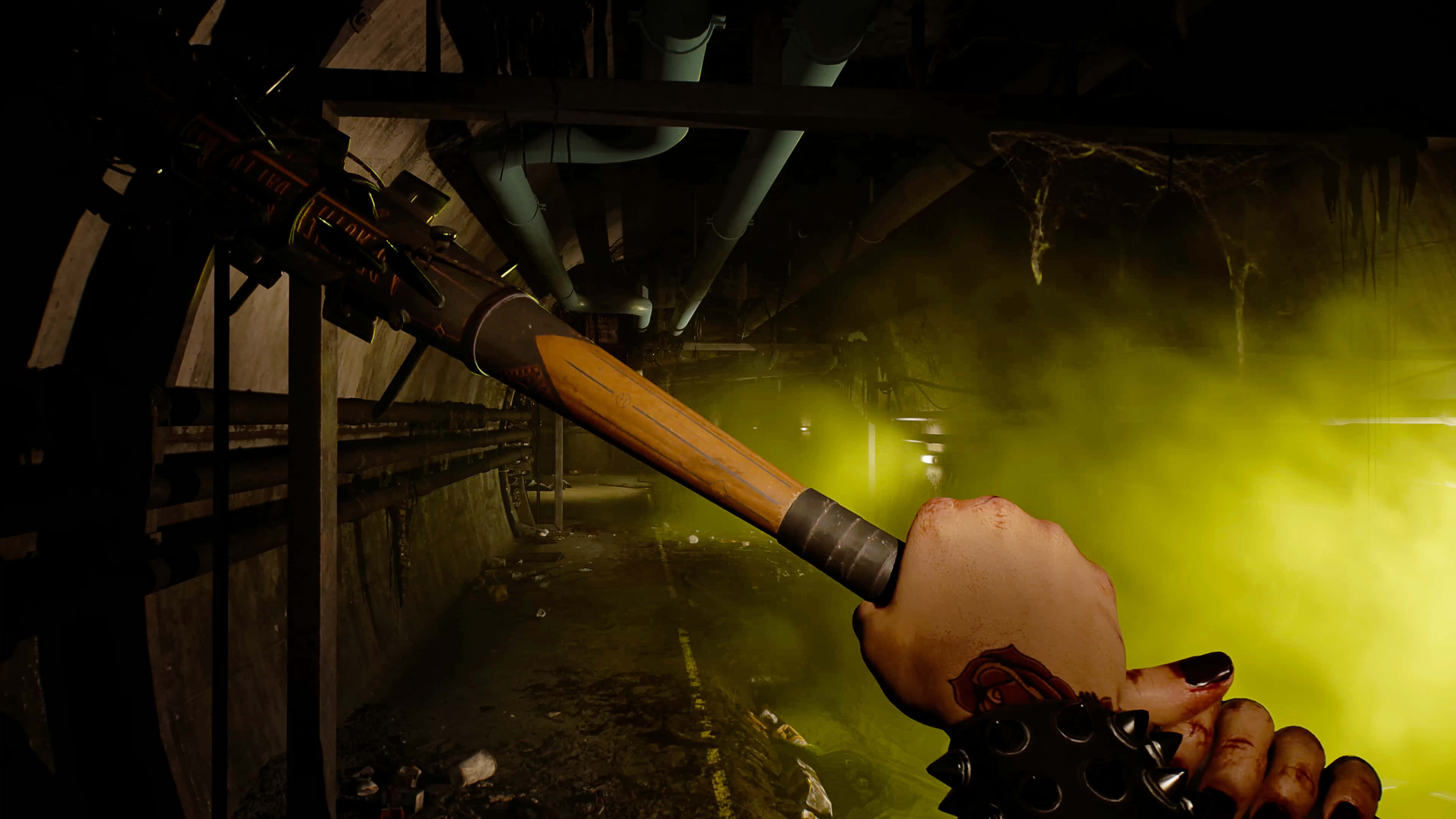 Dead Island 2, baseball bat, toxic tunnel, 4K Desktop Wallpaper