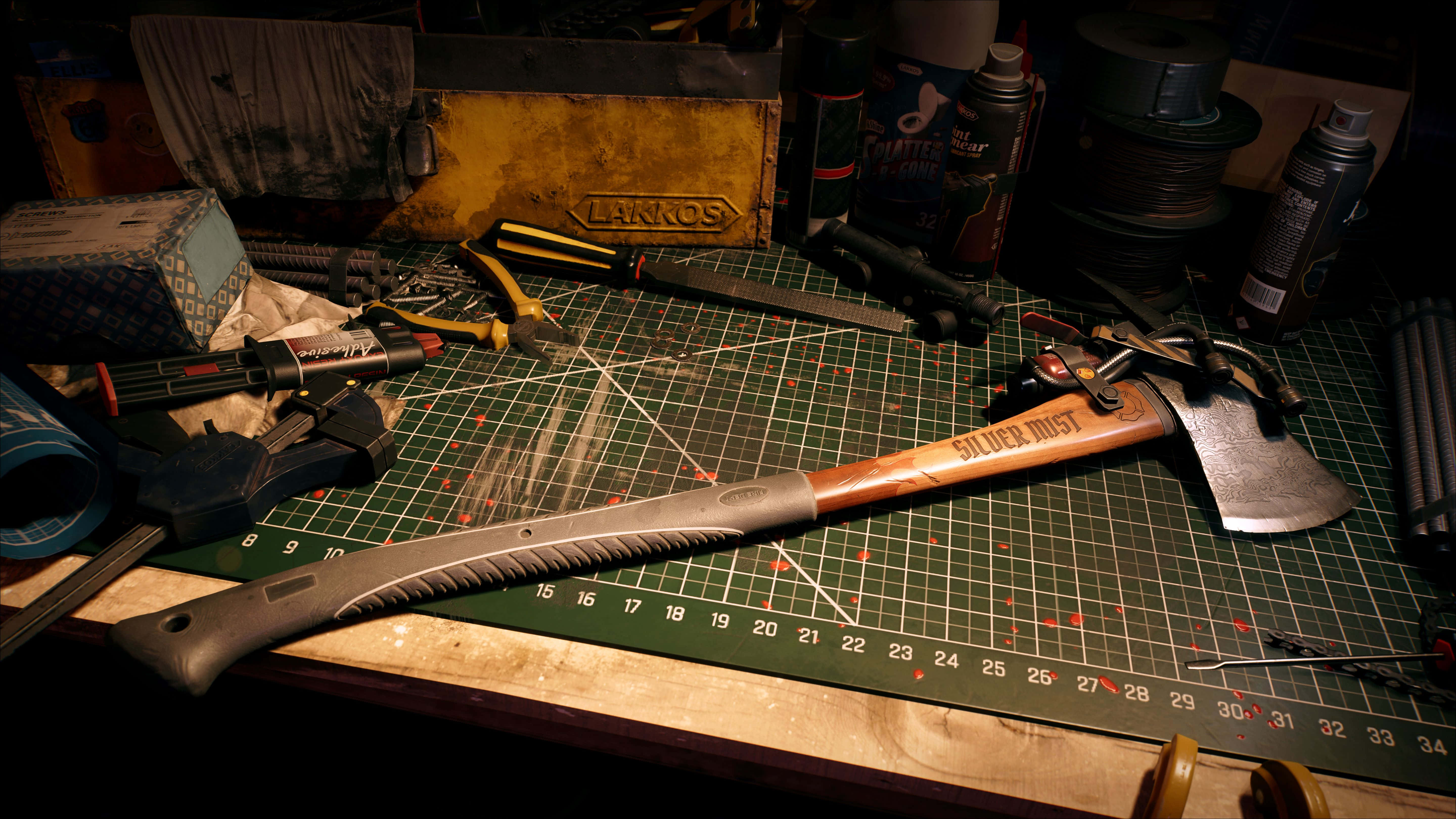 Dead Island 2, weapon crafting table, SILVER MIST, 5K Desktop Wallpaper