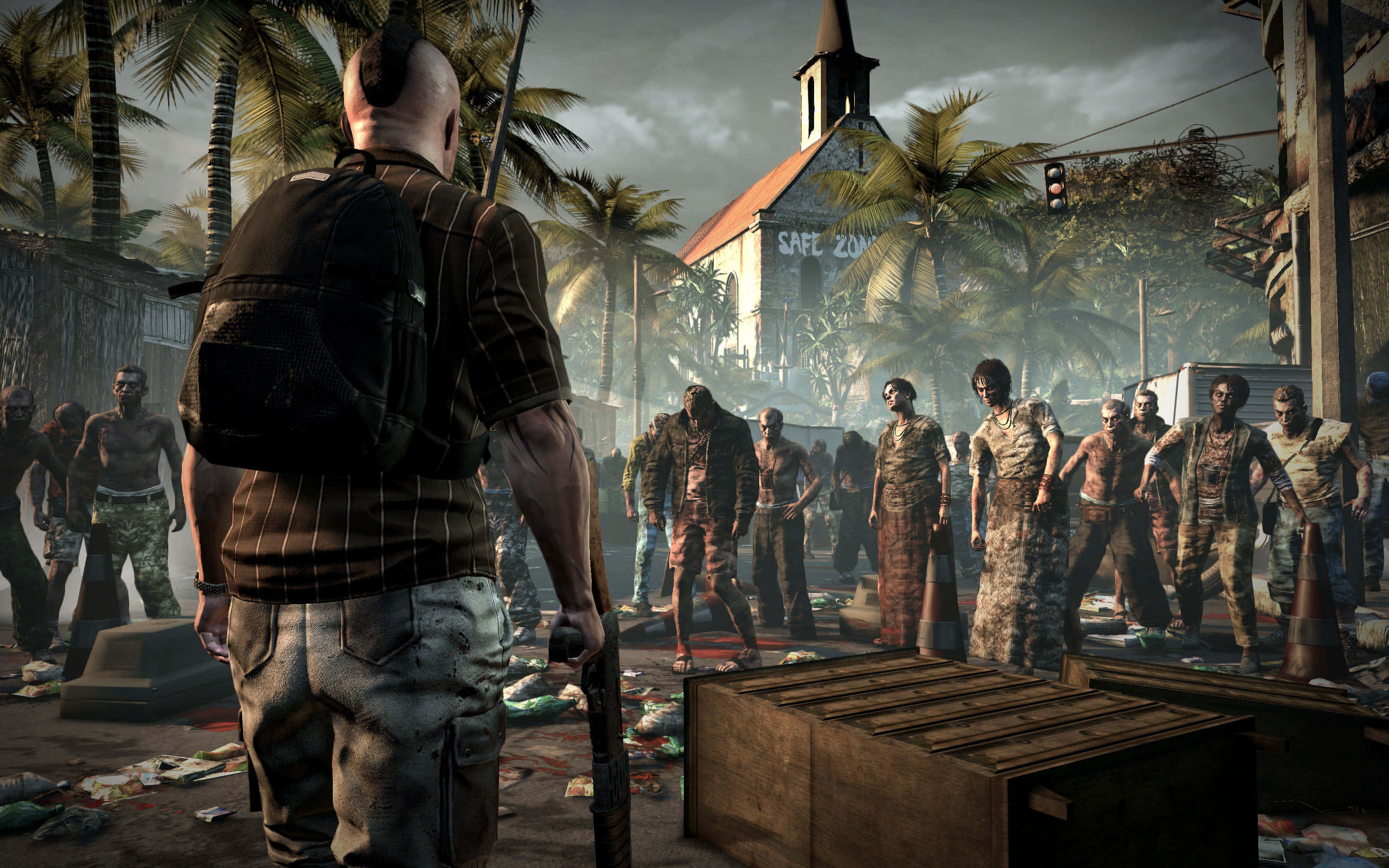 Dead Island 2, zombie, tropical town, 2K Desktop Wallpaper