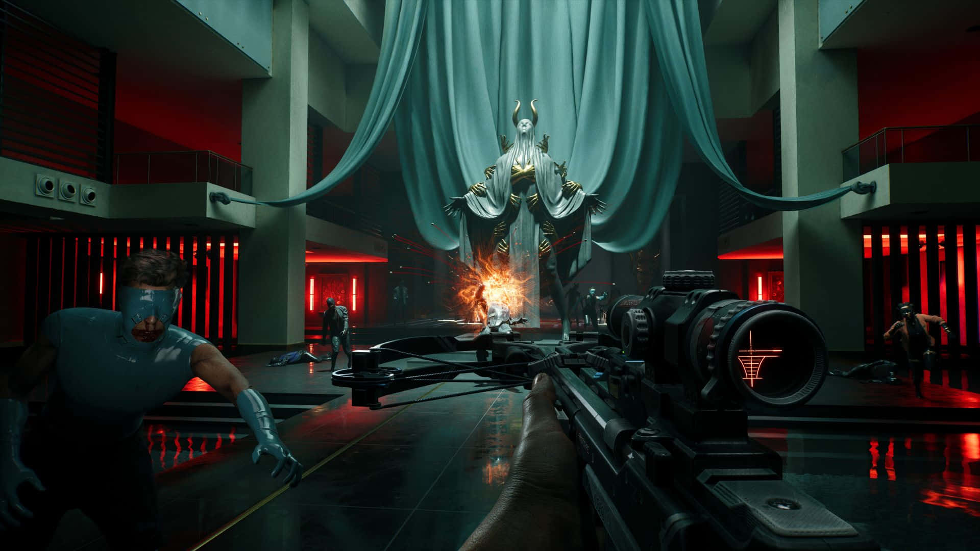 Dead Island 2, first-person shooter, glowing horned figure, Full HD Desktop Wallpaper