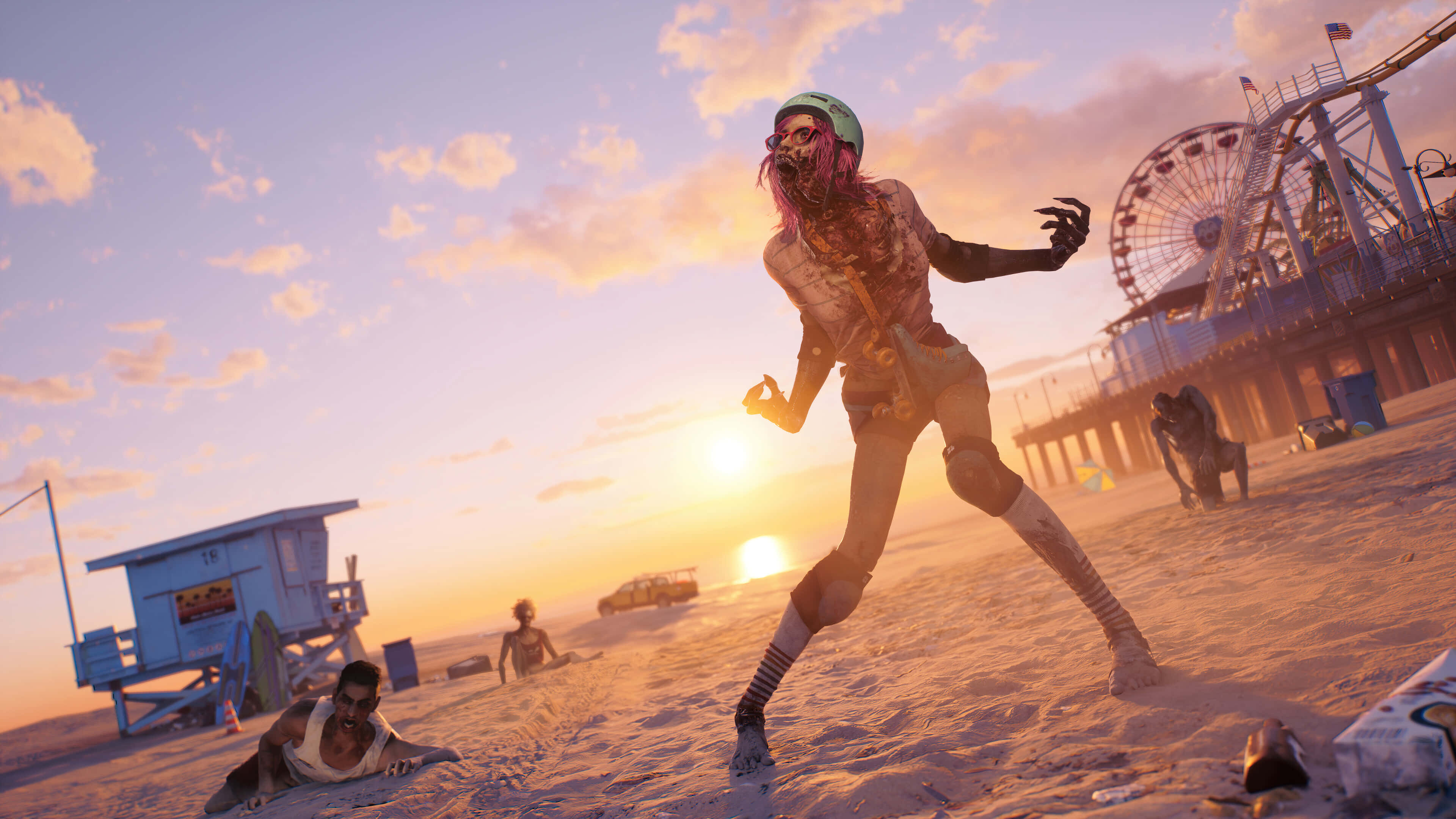 Dead Island 2, zombie, pink hair, 4K Desktop Wallpaper
