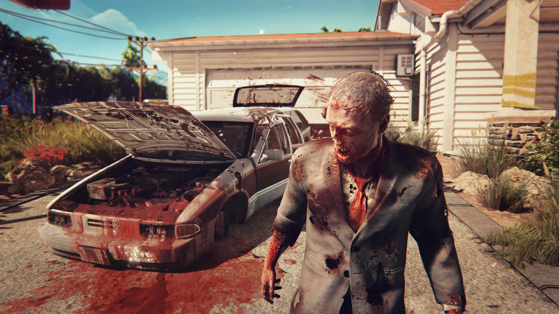 Dead Island 2, zombie, wrecked car, Full HD Desktop Wallpaper