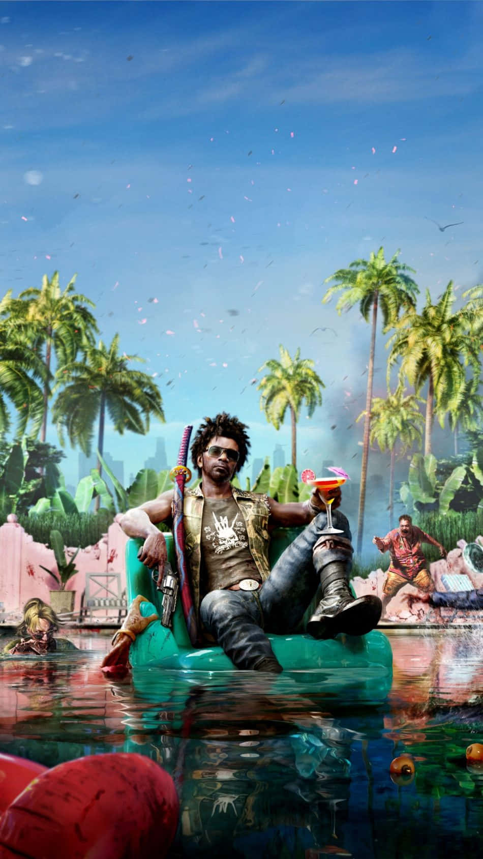 Dead Island 2, zombie paradise, green inflatable ring, HD Phone Wallpaper