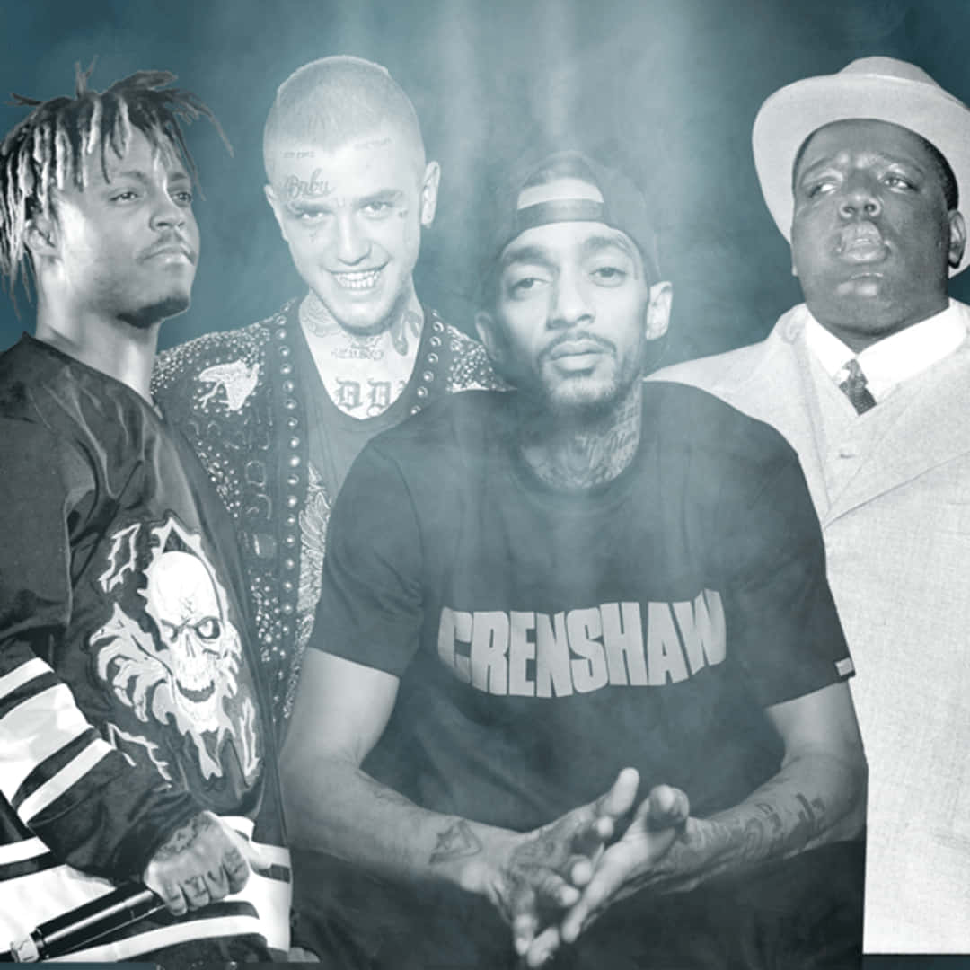 Dead Rappers, monochrome, smoky backdrop, SD Desktop Wallpaper