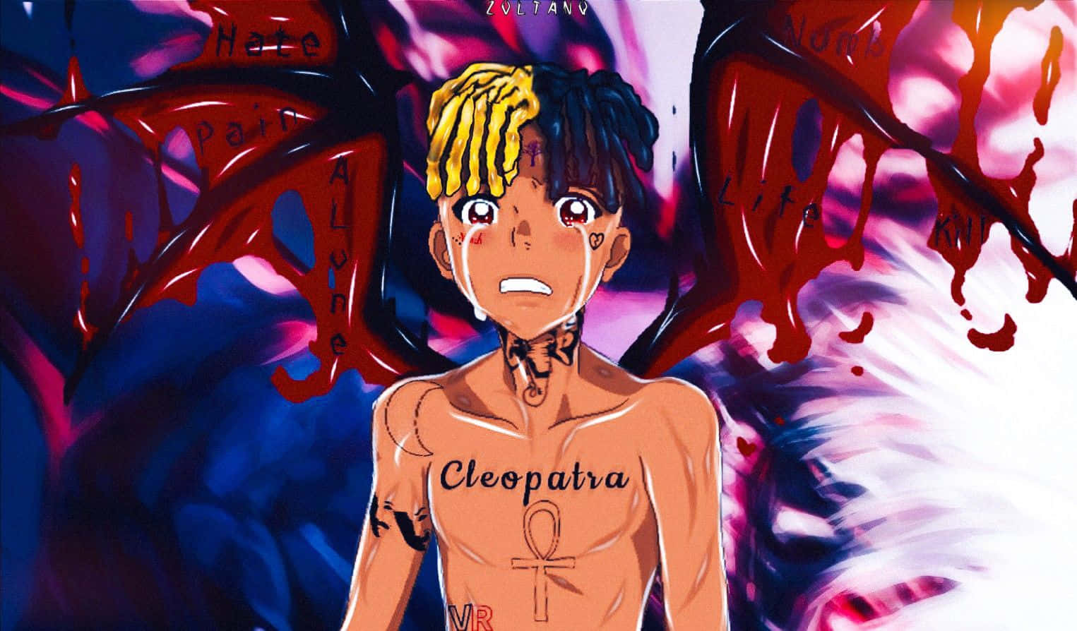 Dead Rappers, half-yellow half-black hair, tattoos, HD Desktop Wallpaper