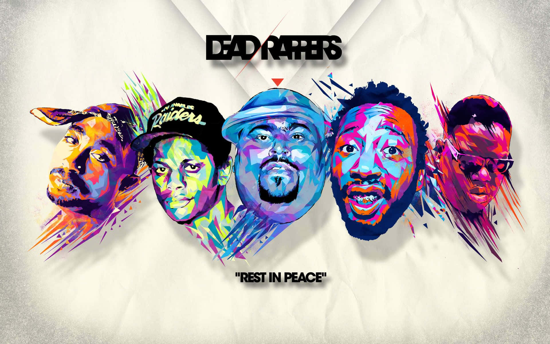 Dead Rappers, tee of peace, stylized portraits, Full HD Desktop Wallpaper