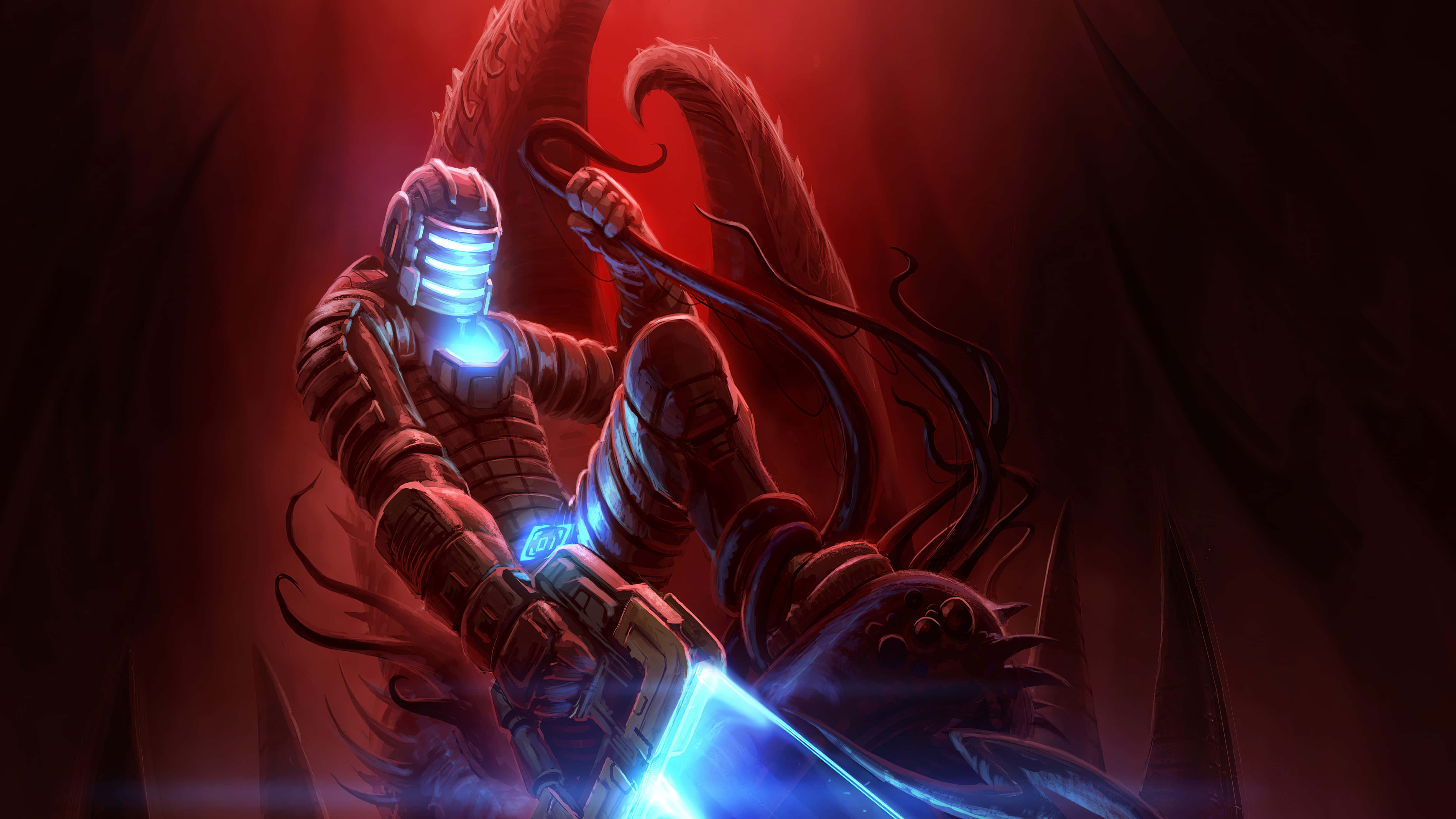 Dead Space, 4K, glowing blue sword, 5K Desktop Wallpaper
