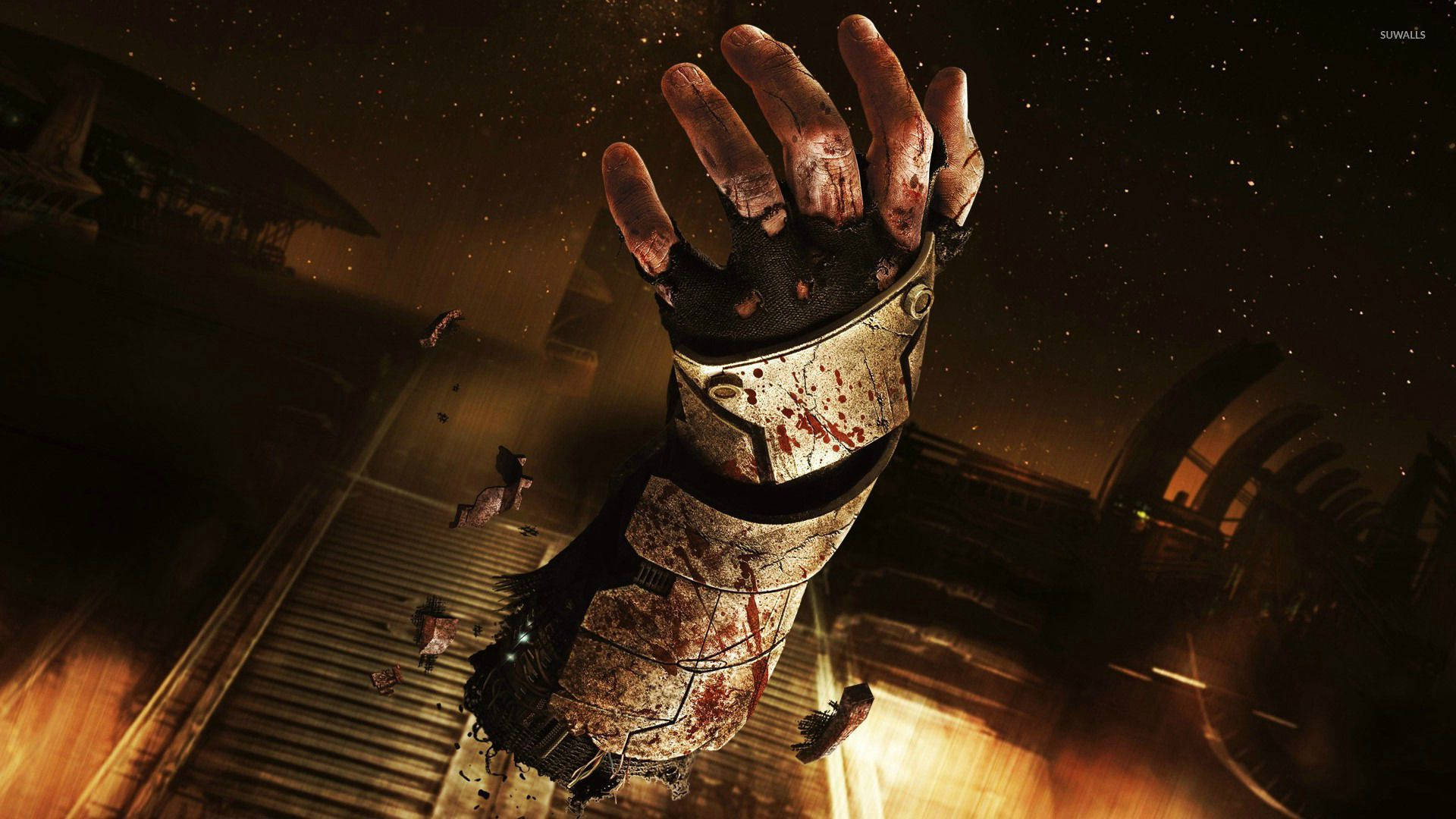 Dead Space, bloody arm, armored hand, Full HD Desktop Wallpaper