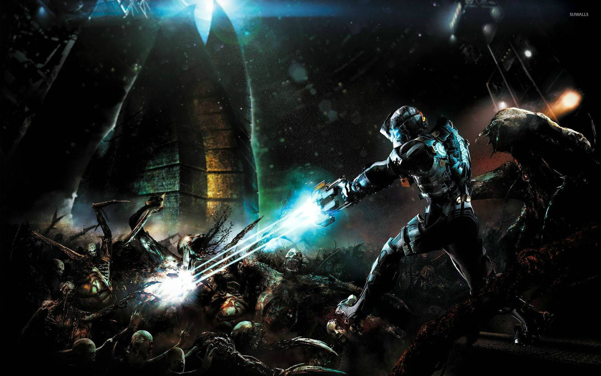 Dead Space, plasma cutter, glowing blue weapon, Full HD Desktop Wallpaper