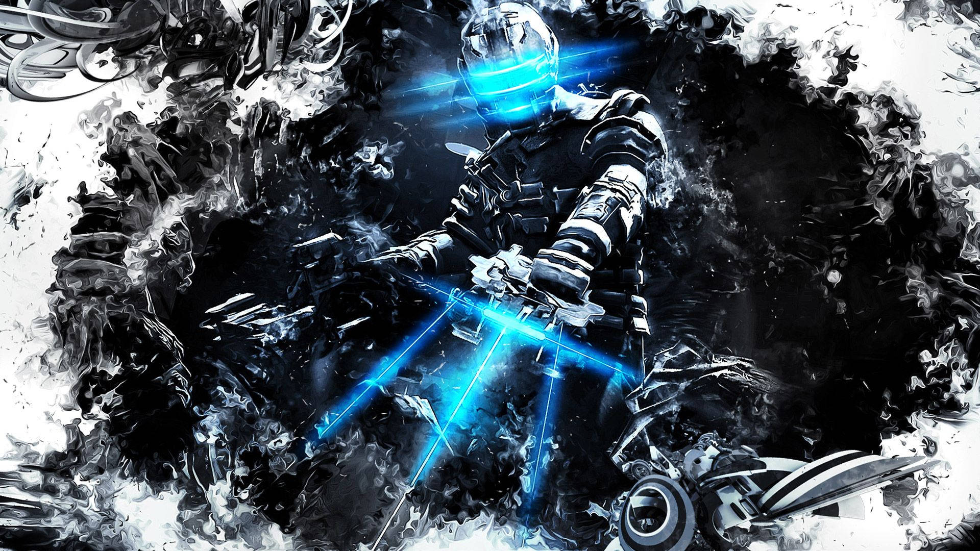 Dead Space, glowing blue armor, laser sword, Full HD Desktop Wallpaper