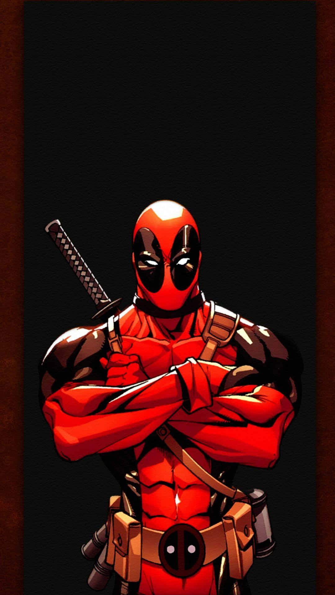 Deadpool 2, red suit, katana, Full HD Phone Wallpaper