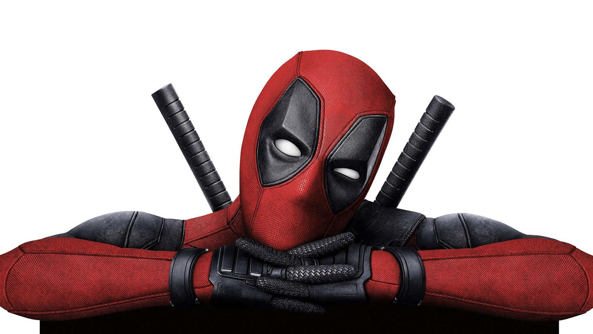 Deadpool 2, red and black suit, katanas, Full HD Desktop Wallpaper