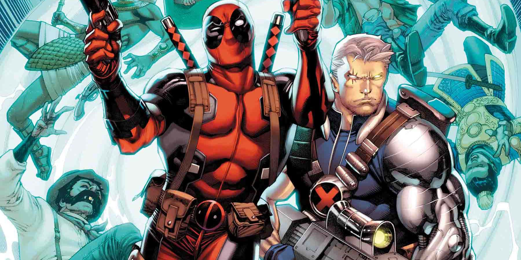 Deadpool, Cable, comic book action scene, HD Desktop Wallpaper