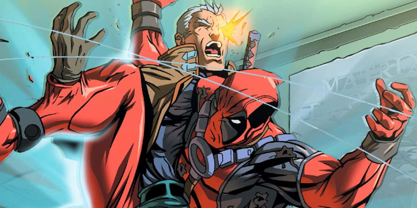 Deadpool, Cable, red suit, HD Desktop Wallpaper