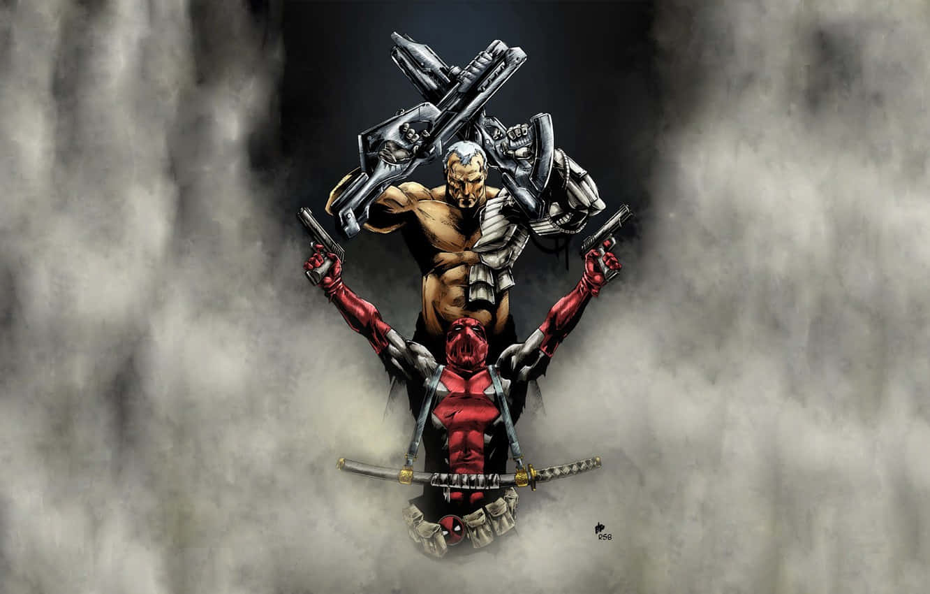 Deadpool, Cable, red-suited figure, HD Desktop Wallpaper