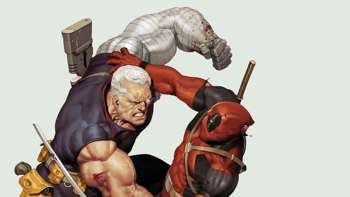 Deadpool, Cable, white-haired man, SD Desktop Wallpaper