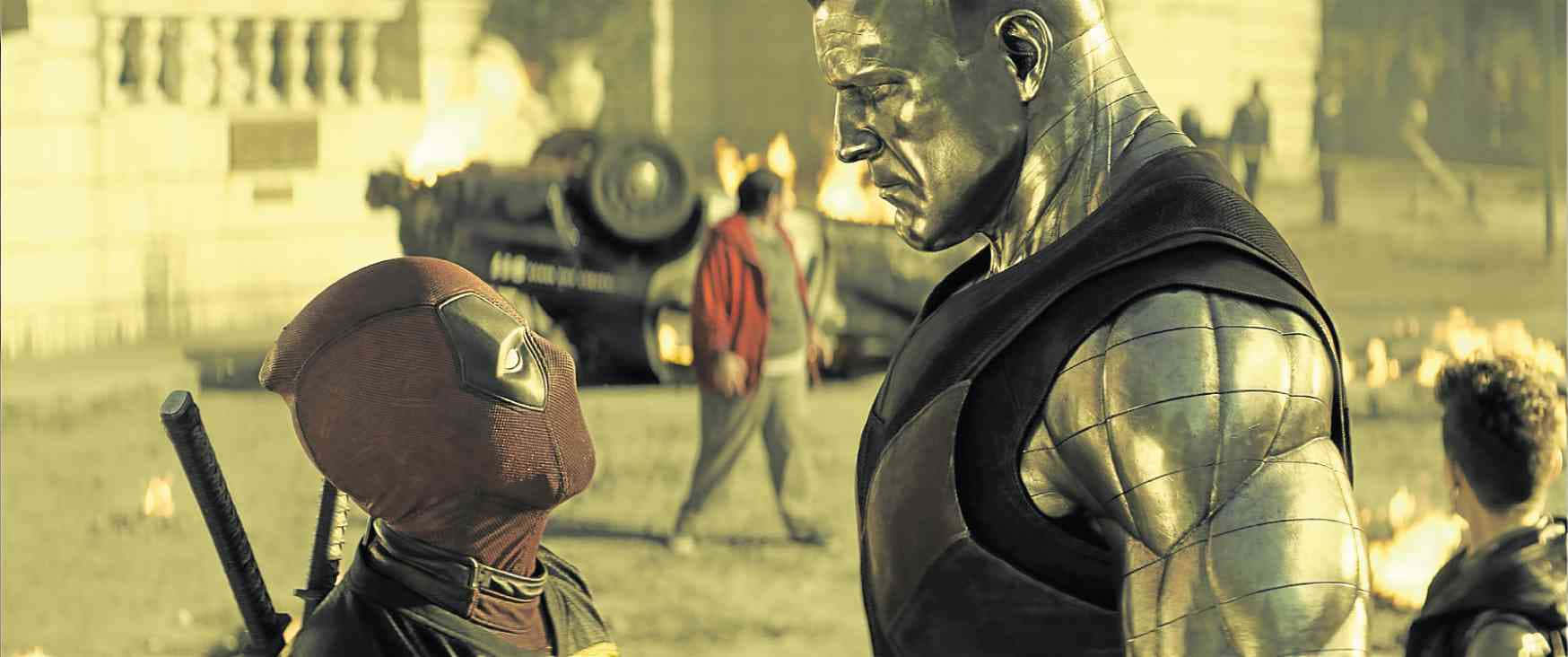 Deadpool, Colossus, metallic armored villain, HD Desktop Wallpaper